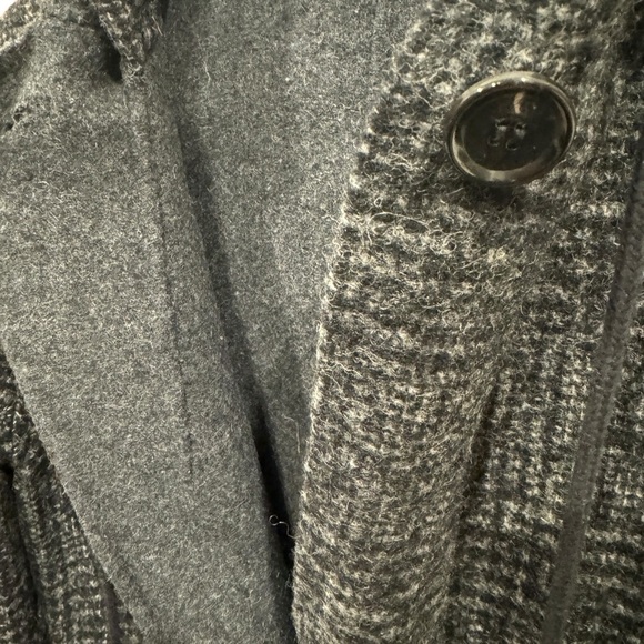 THAKOON Women's Charcoal Wool‎ Blend Hooded Plaid Pattern Coat Size S - Picture 7 of 13